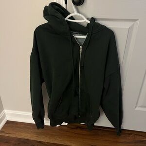 Dark green brandy Melville oversized zip up